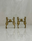 Vintage Bronze Pig Chef Candleholders-A Pair