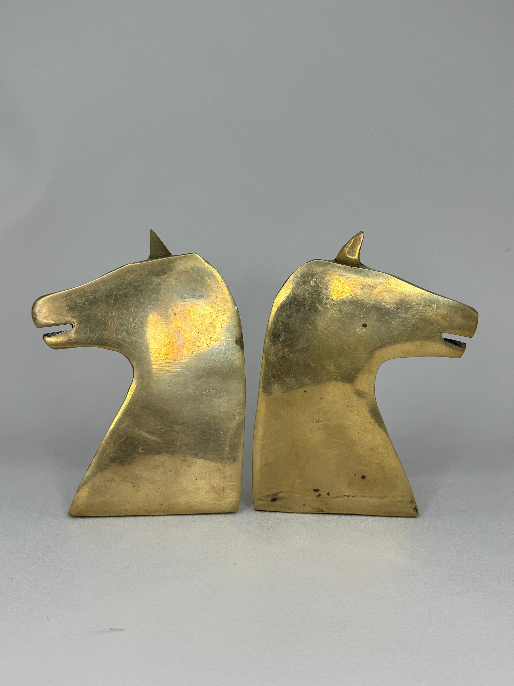 Vintage Brass Zebra Bookends