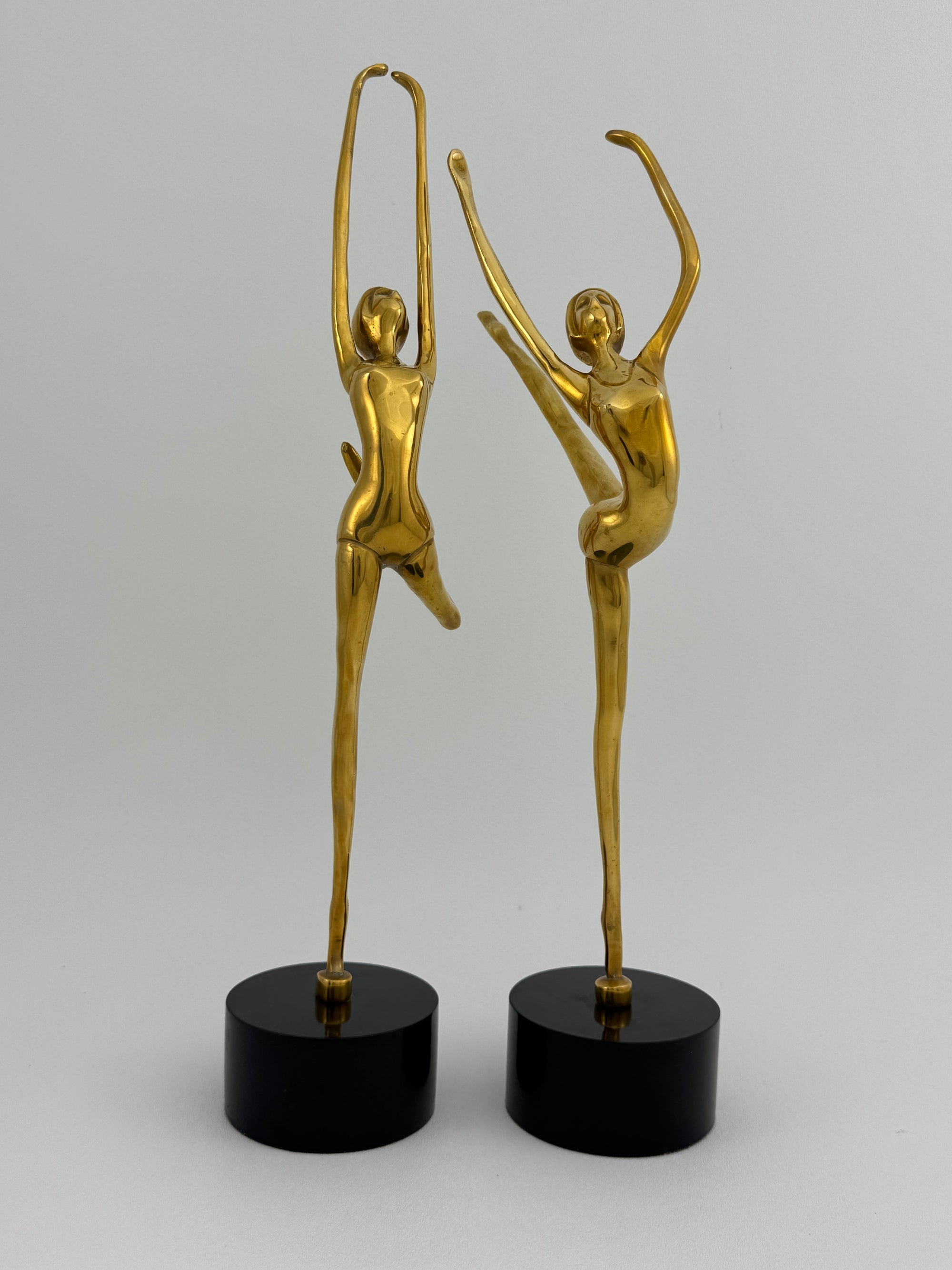 Tall Vintage Brass Ballerina Figurines – Set of Two