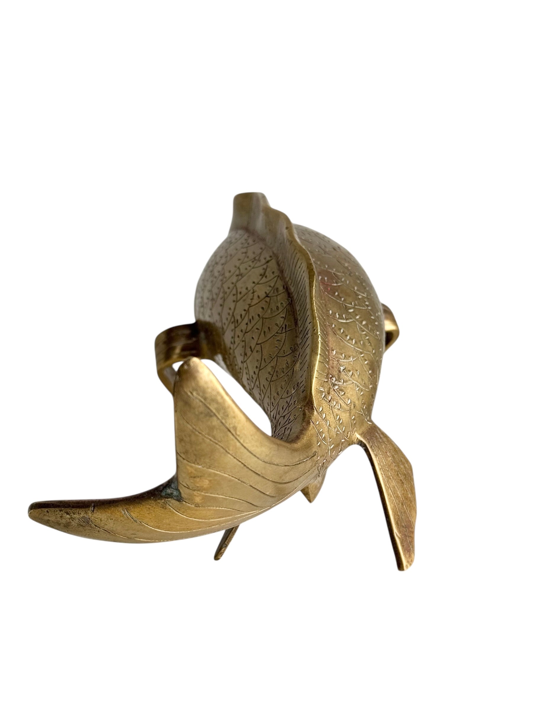 Vintage Brass Koi Fish Sculpture