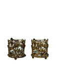 Vintage Brass Floral Candleholders-A Pair