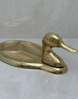 Vintage Brass Duck Dresser Tray