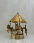 Vintage Brass Enesco Music Horse Carousel