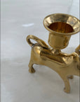 Vintage Brass Bull Candleholders