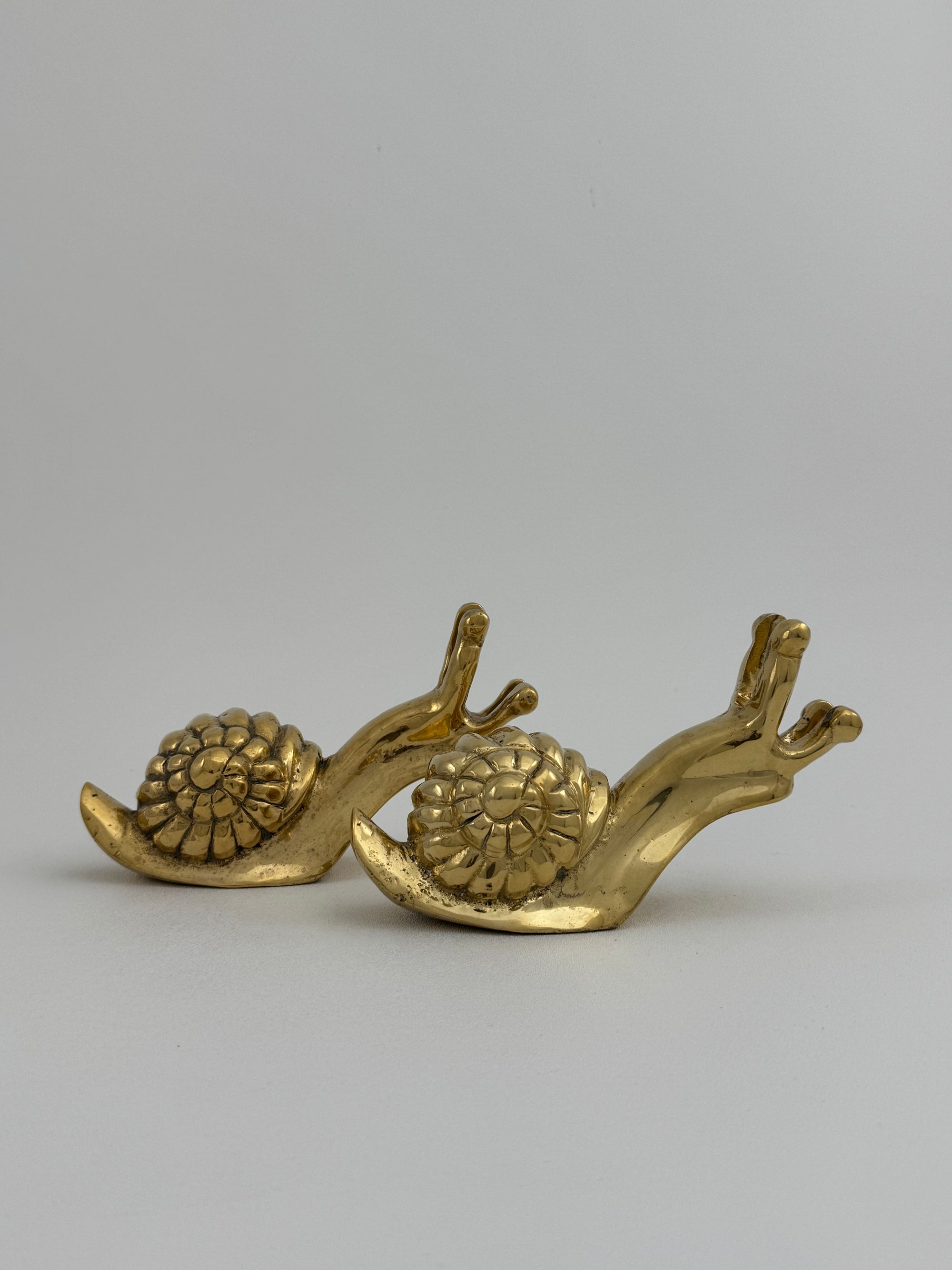 Vintage Brass MCM Snails-A Pair
