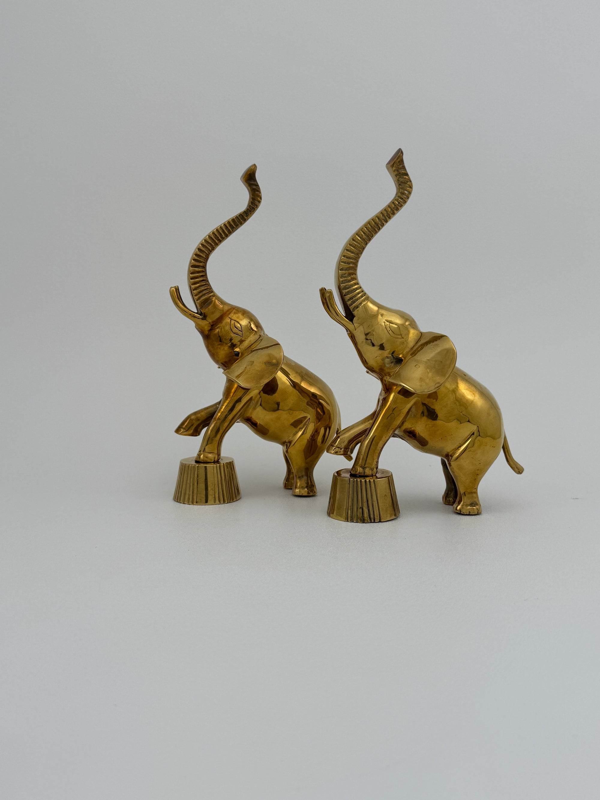 Vintage Brass Circus Elephants- A Pair