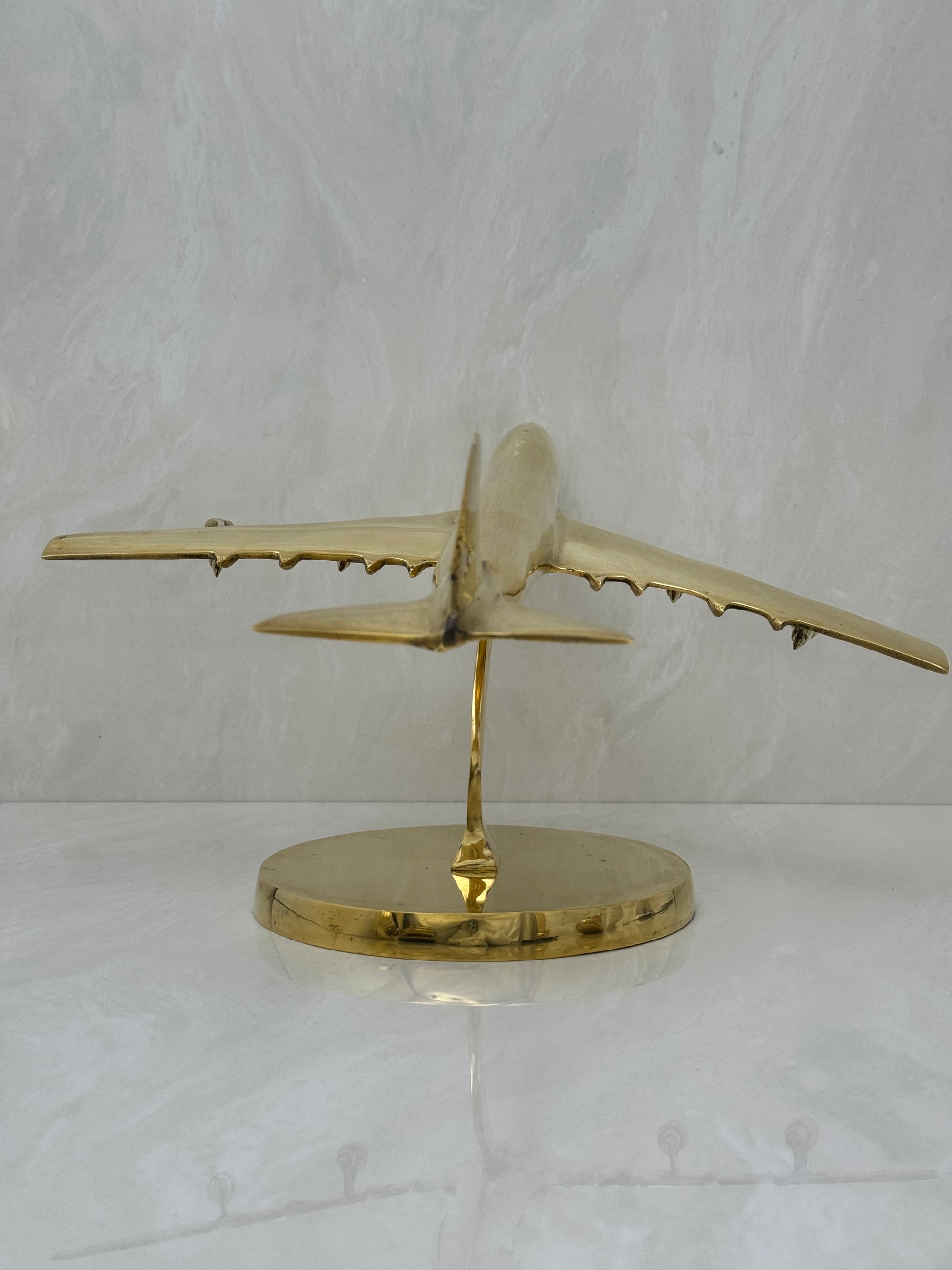 Vintage Brass Airplane on Stand