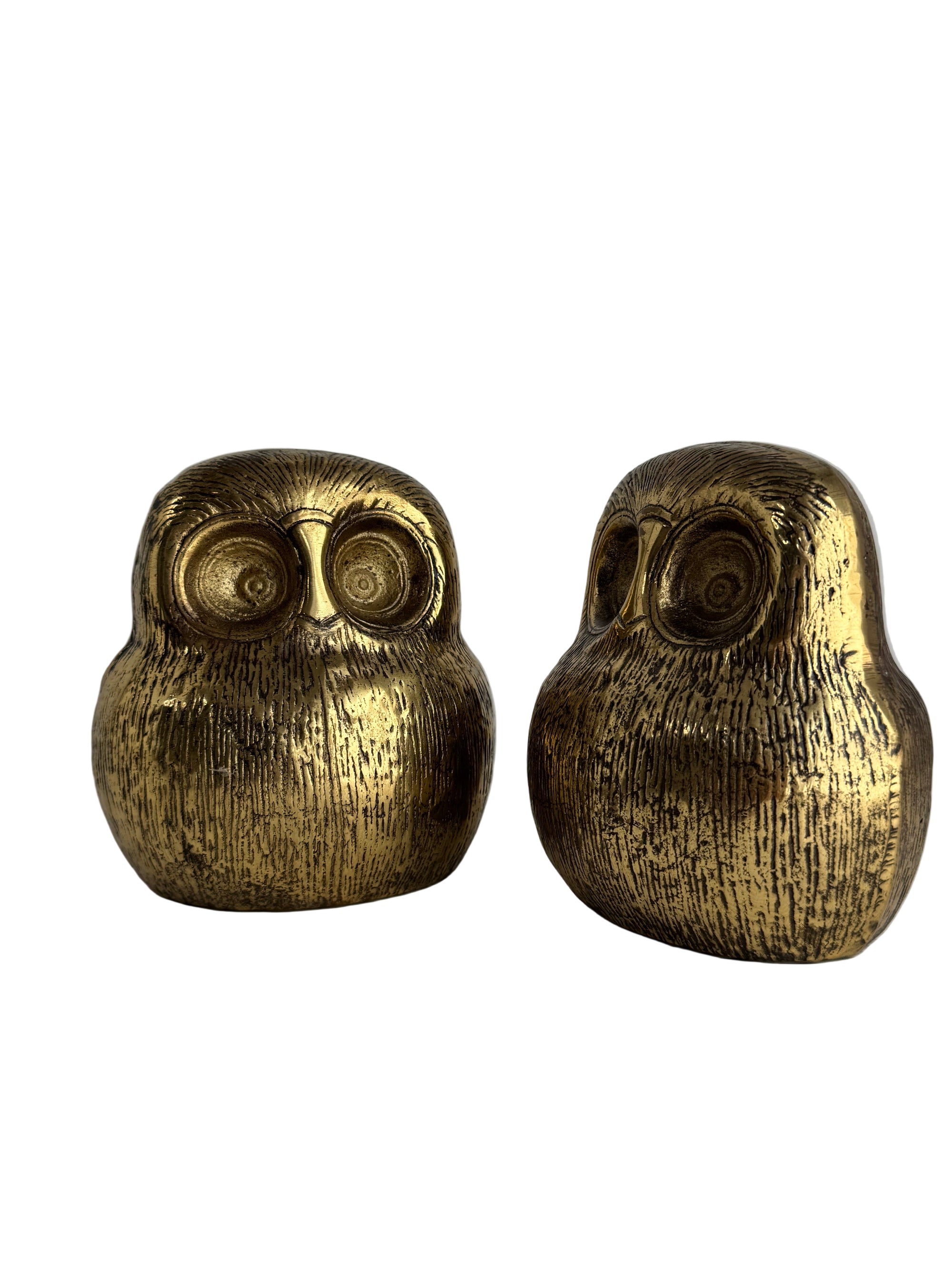 Vintage Seiden Brass Owls – Mid-Century Modern Pair