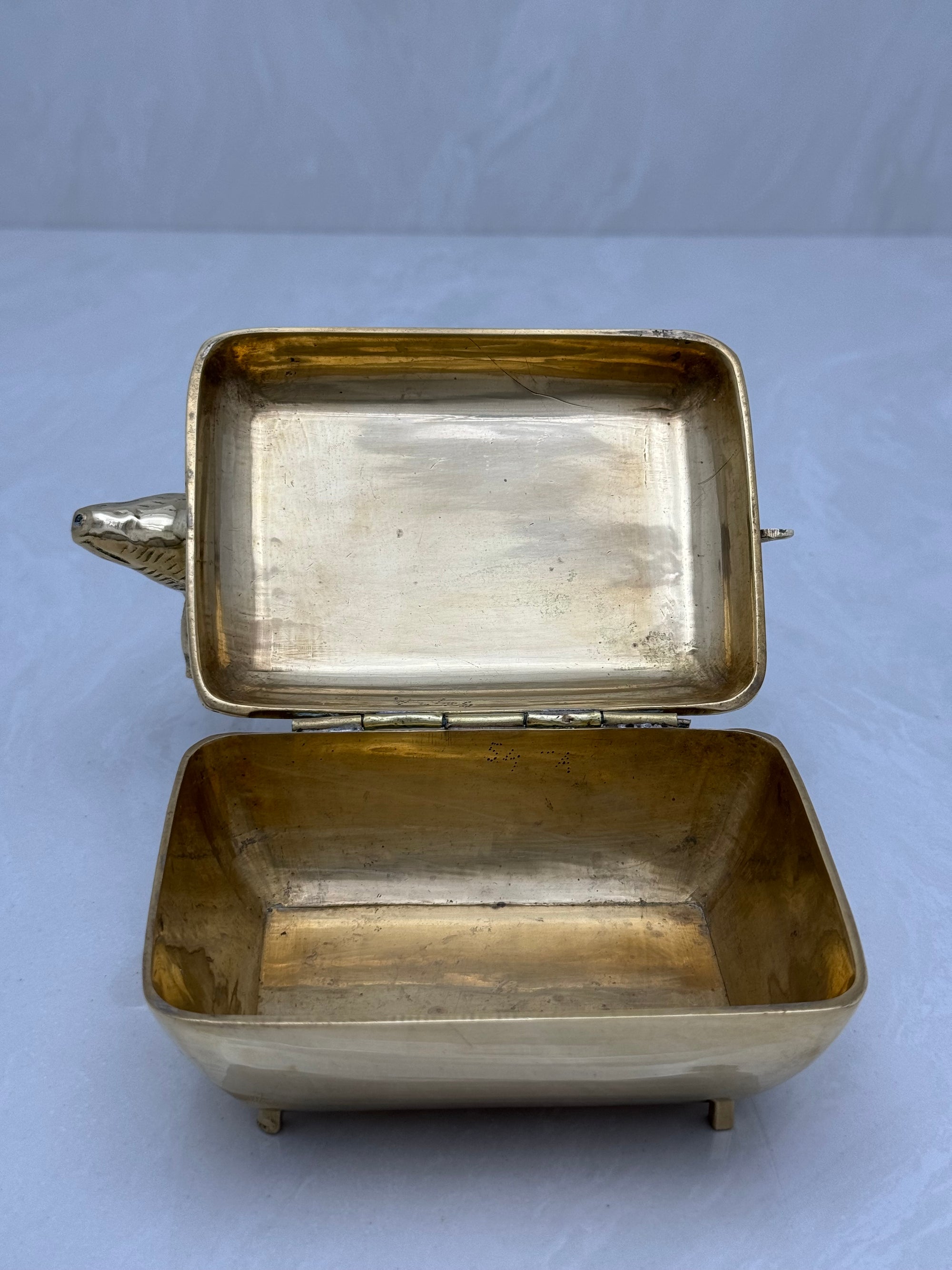 Vintage Brass Antelope Trinket Box