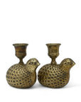 Vintage Brass Pheasant Candlestick Holders-A Pair