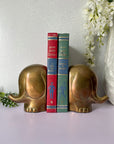 Vintage Brass Elephant Bookends- A Pair