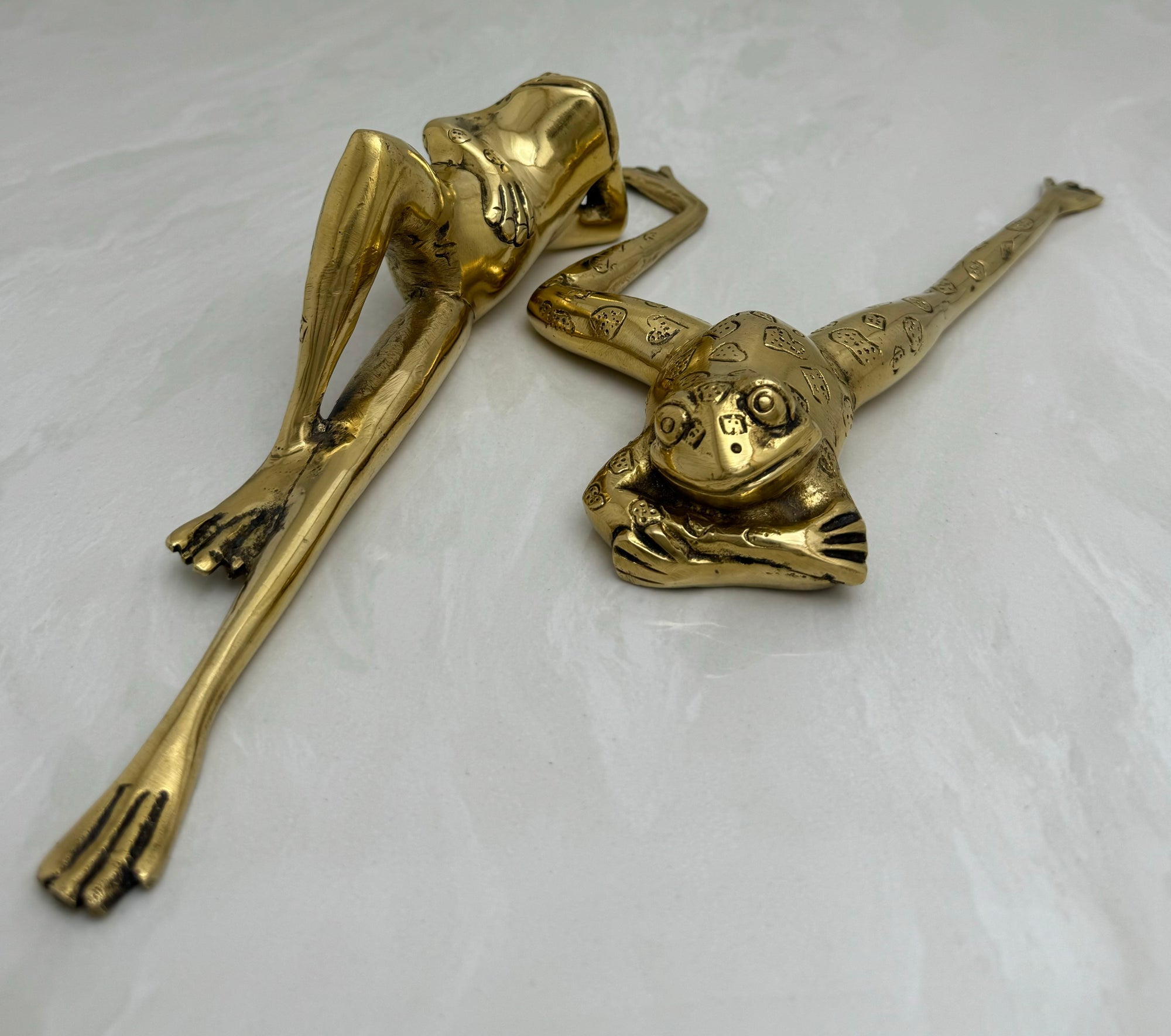 Long Legged Brass Frogs-A Pair