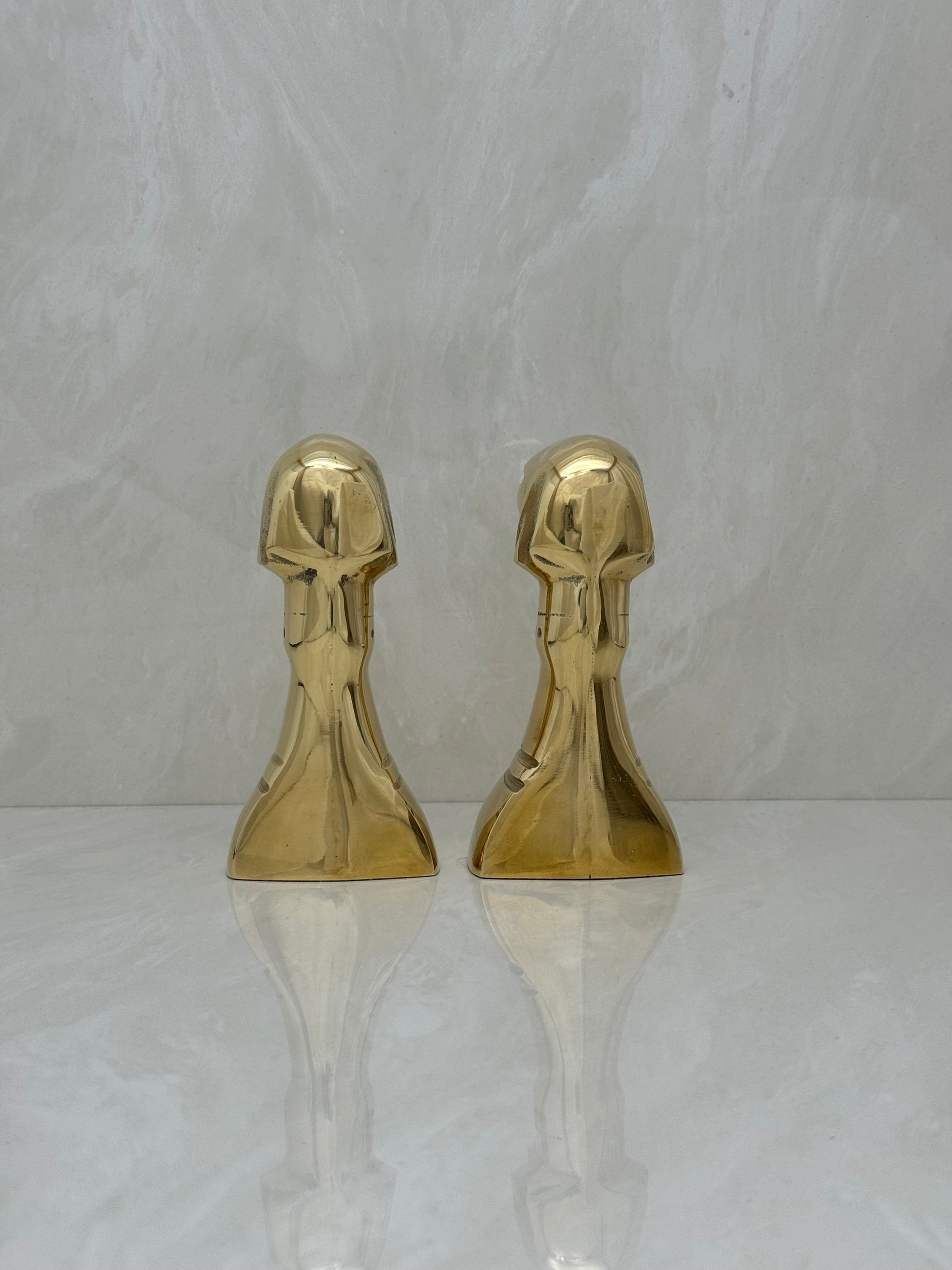 Vintage Brass Dog Bookends- A Pair