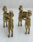 Vintage Bronze Pig Chef Candleholders-A Pair