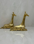 Vintage Brass Sitting Giraffes-A Pair