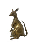 Vintage Brass Kangaroo with Joey Figurine
