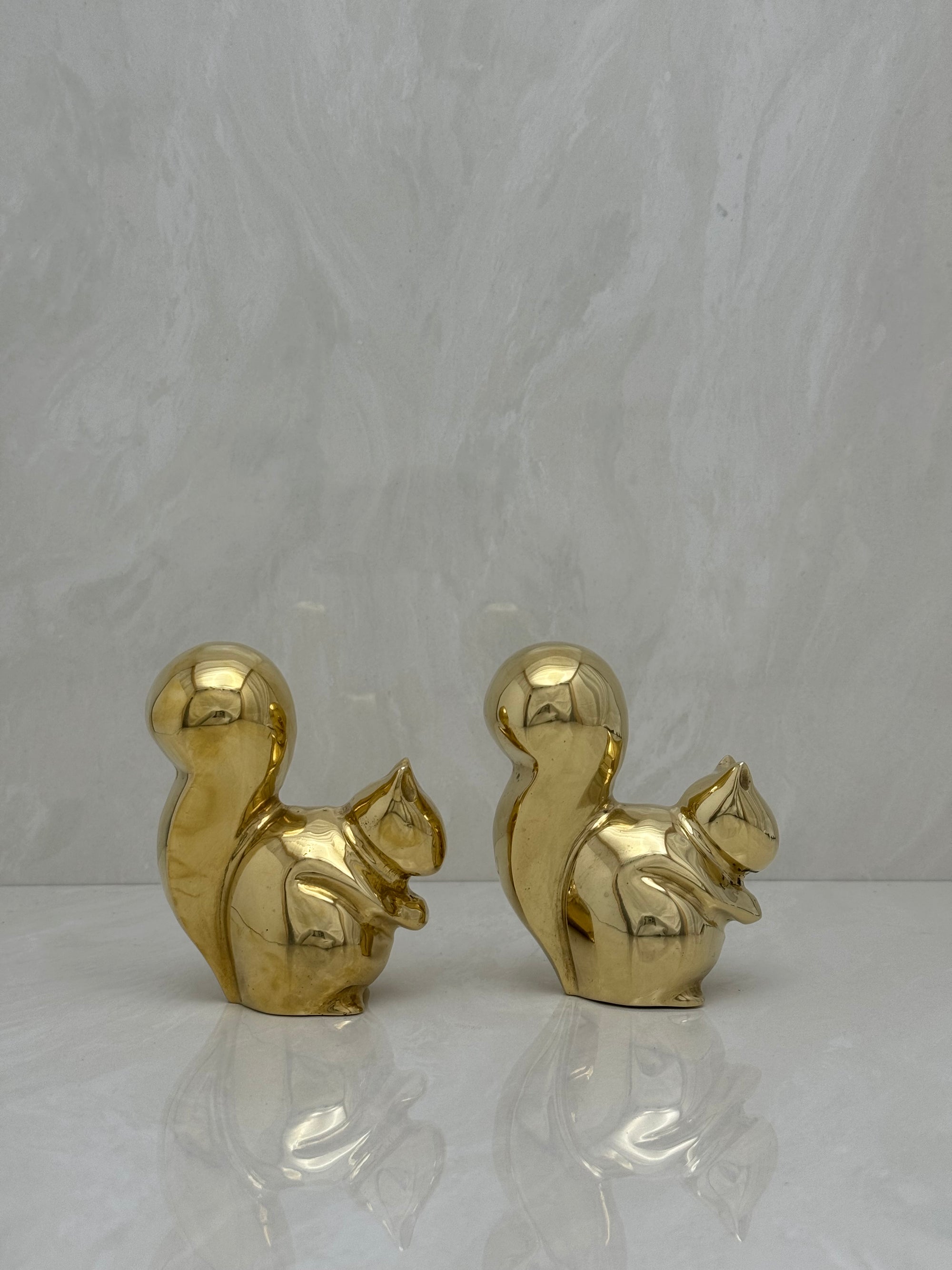 Vintage Brass Adorable Squirrels-A Pair