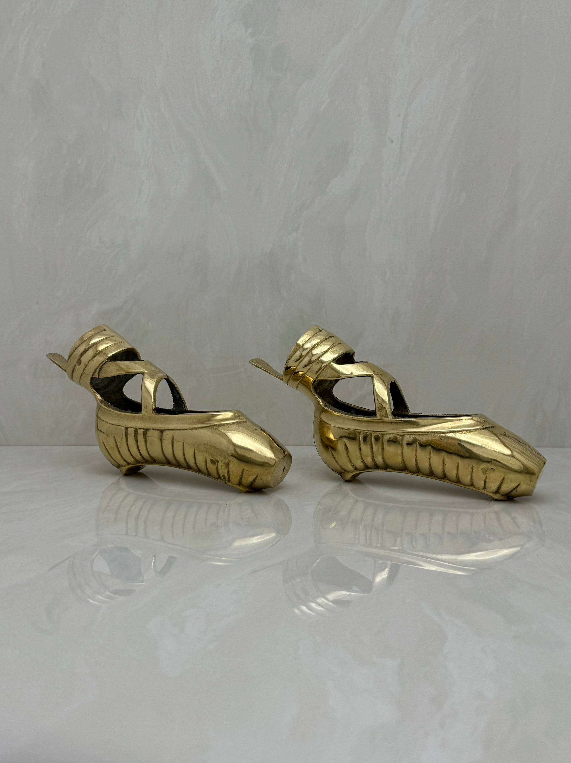 Pretty Brass Ballerina Slippers -A Pair