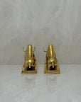 Vintage Brass Charging Bulls-A Pair