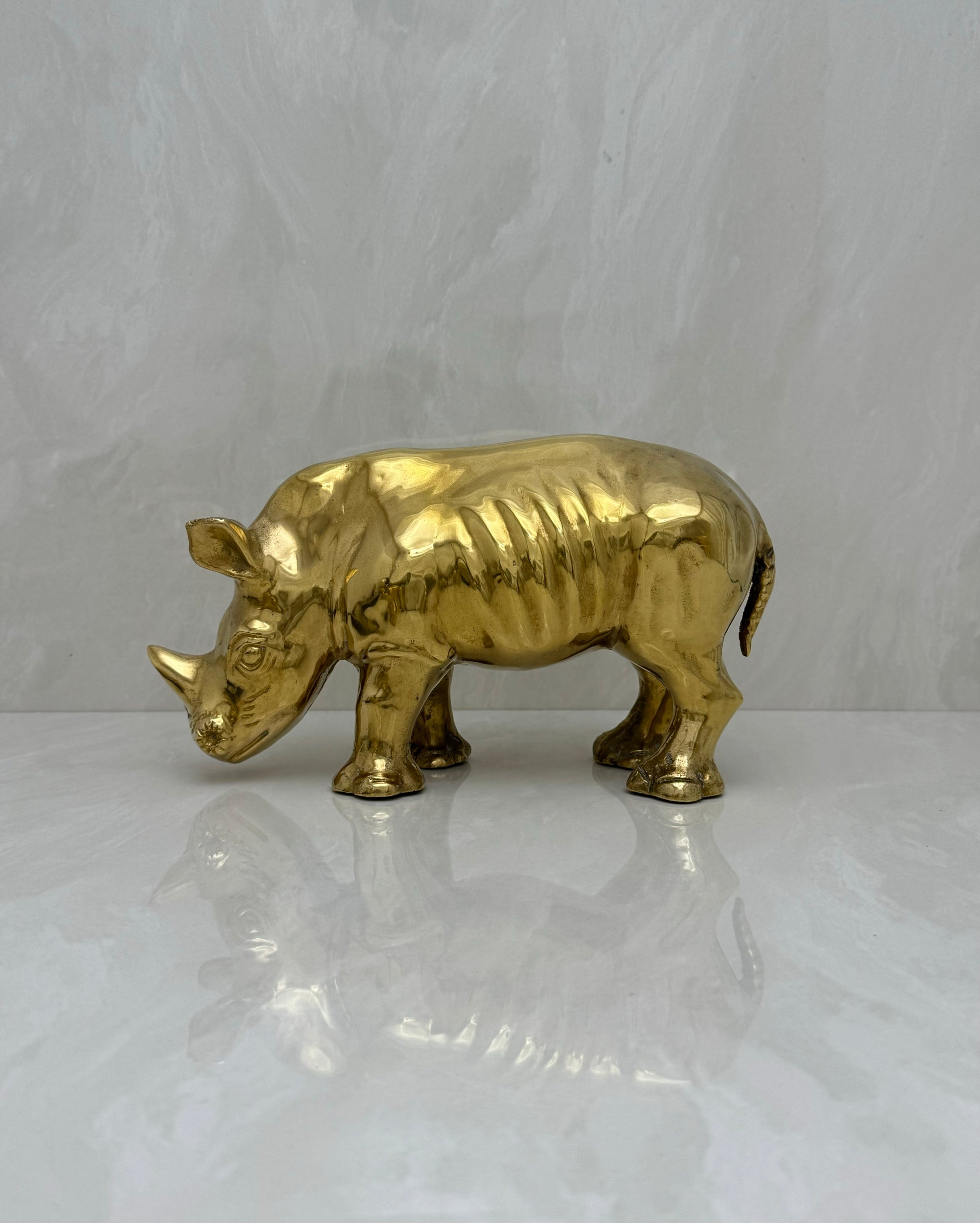 Vintage Brass Rhino