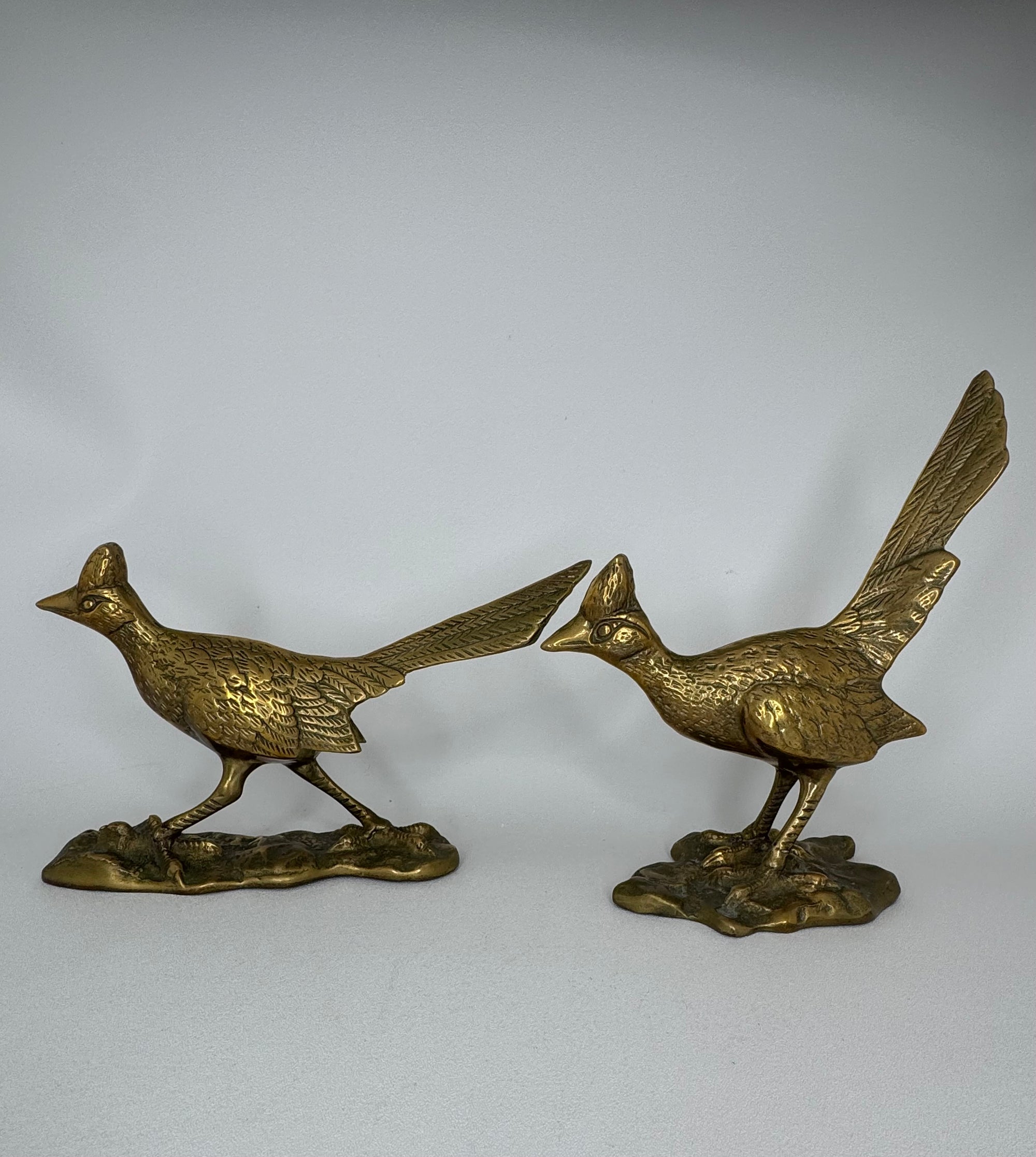 Vintage Brass Roadrunner Pair – Sculptural Mid-Century Collectibles