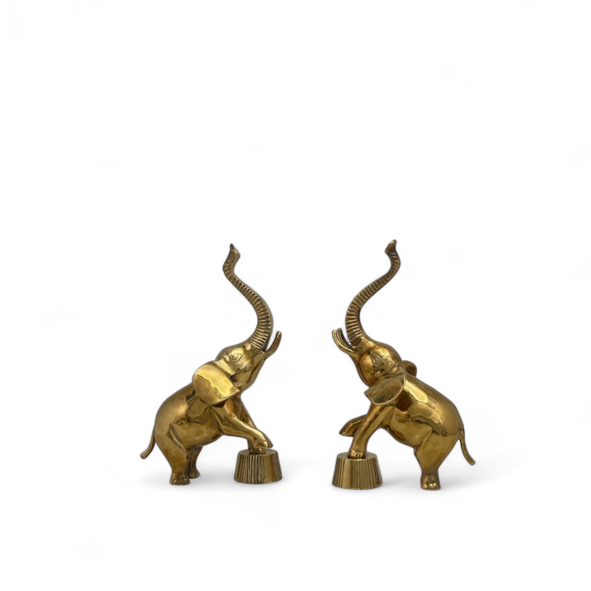 Vintage Brass Circus Elephants- A Pair