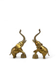 Vintage Brass Circus Elephants- A Pair