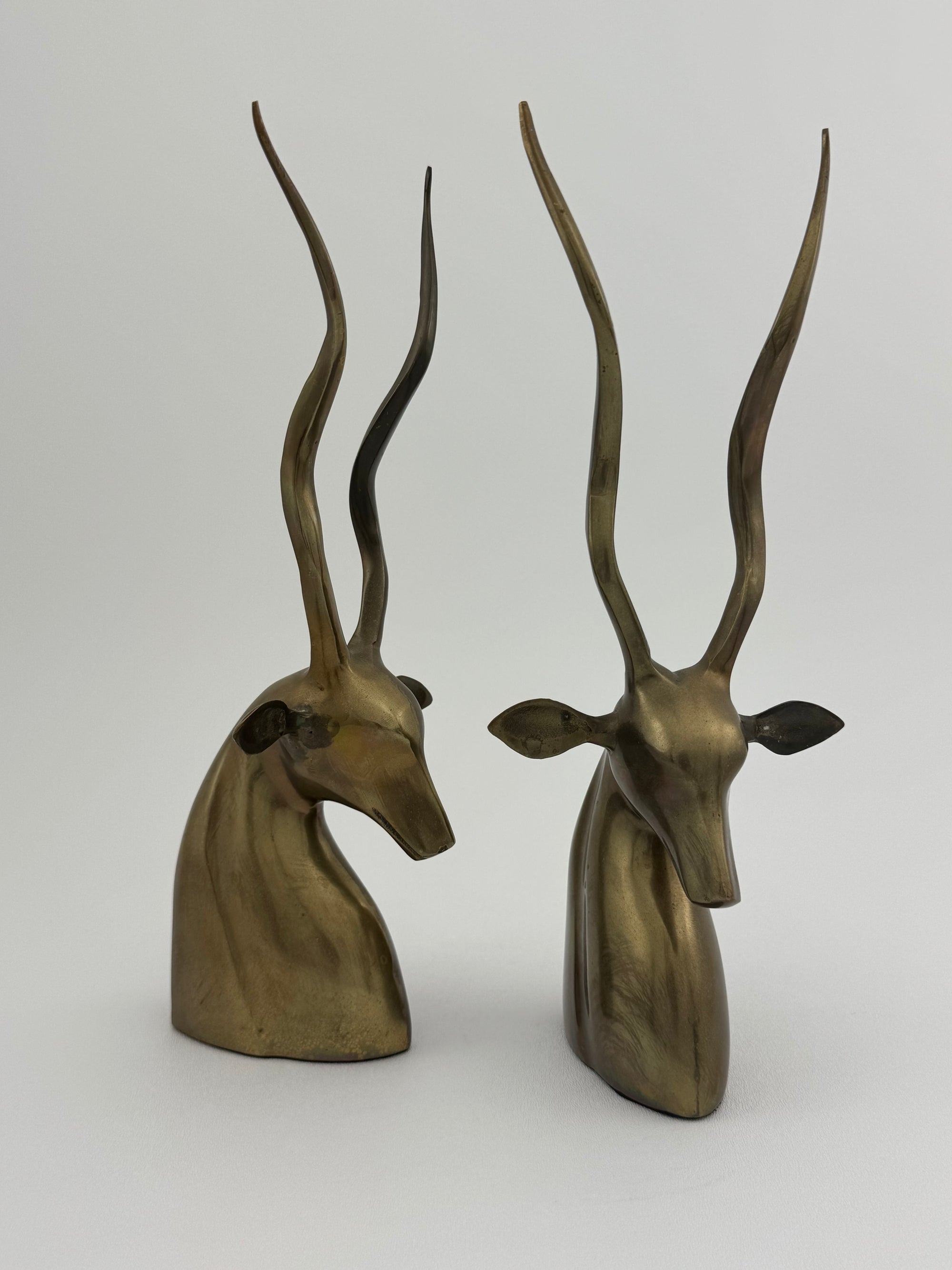Vintage Brass Antelopes- A  Pair