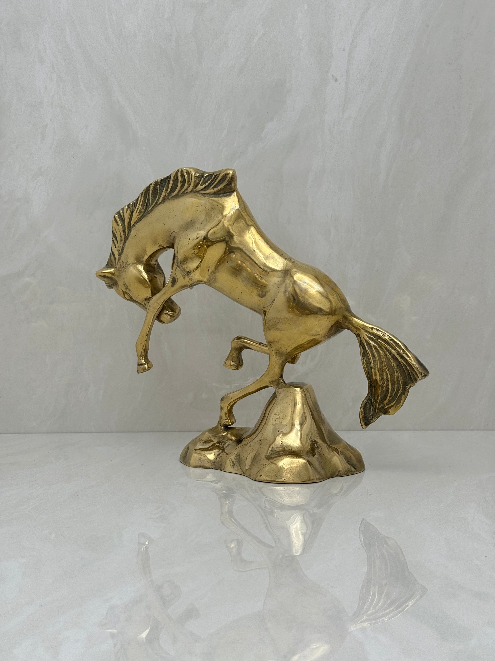 Vintage Brass Bucking Horse