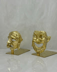 Greek Drama Mask Bookends Comedy And Tragedy-A Pair