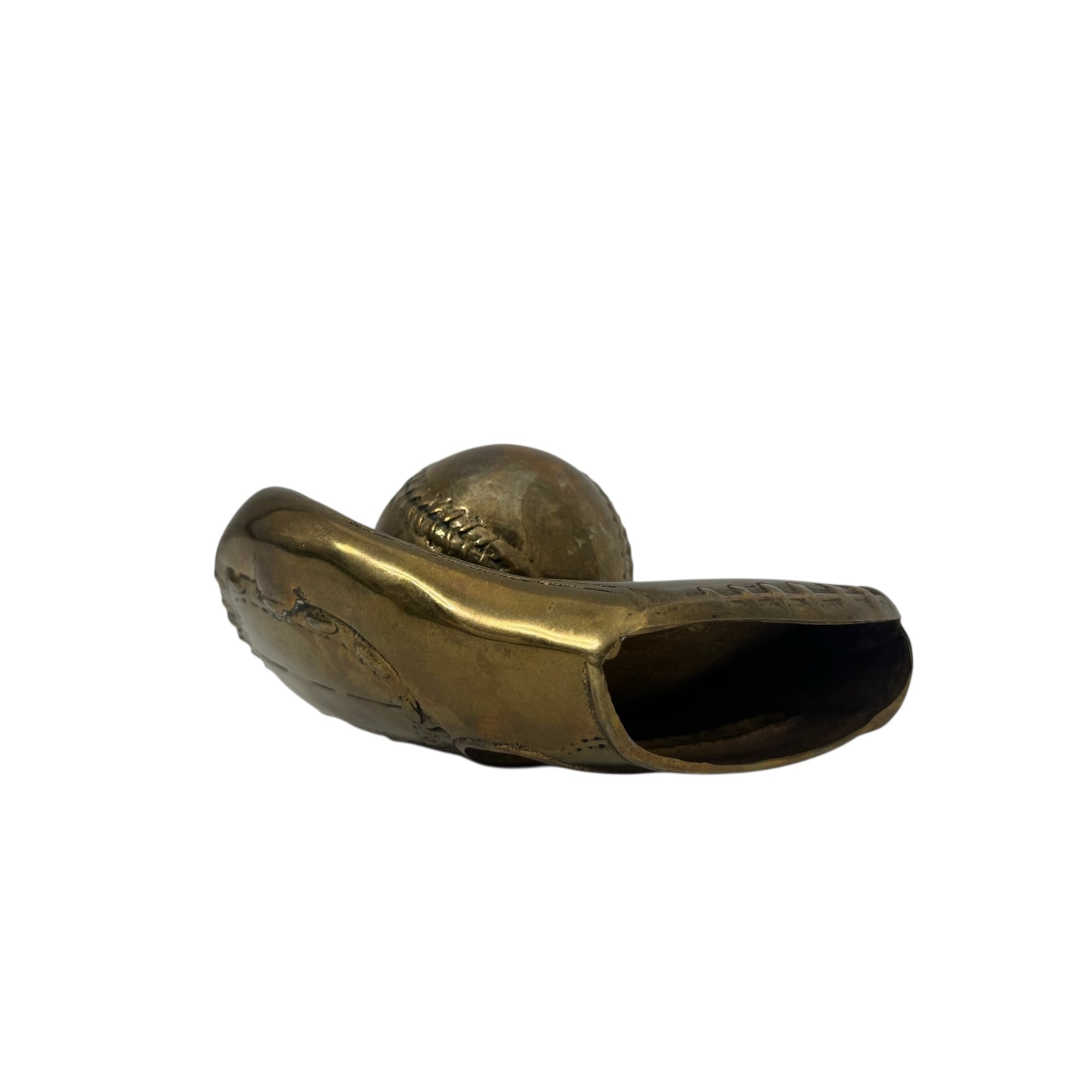 Vintage Brass Baseball Glove and Ball-A Two Piece Set