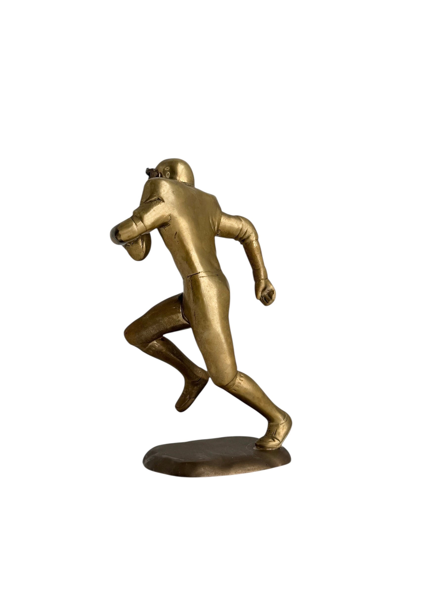 Vintage Brass Running American Football Player