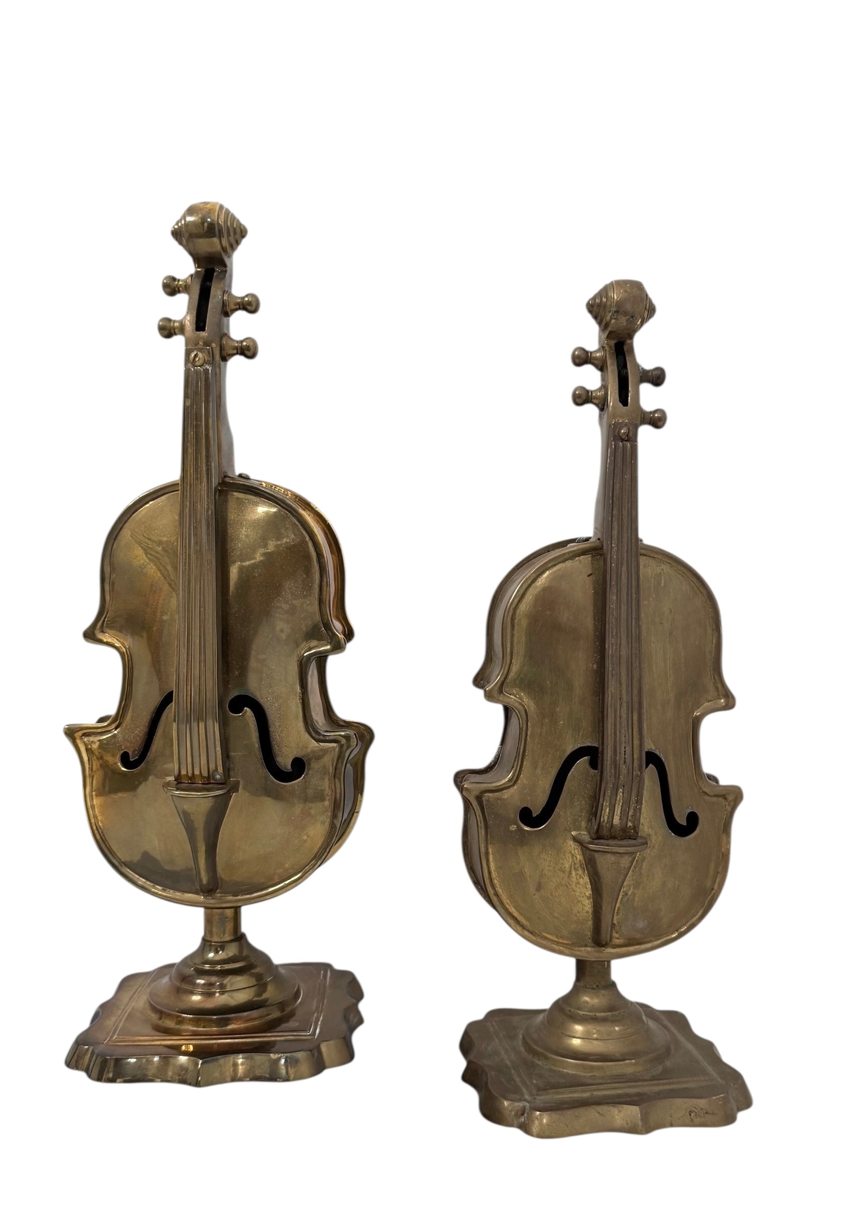 Vintage Brass Violin Figurines