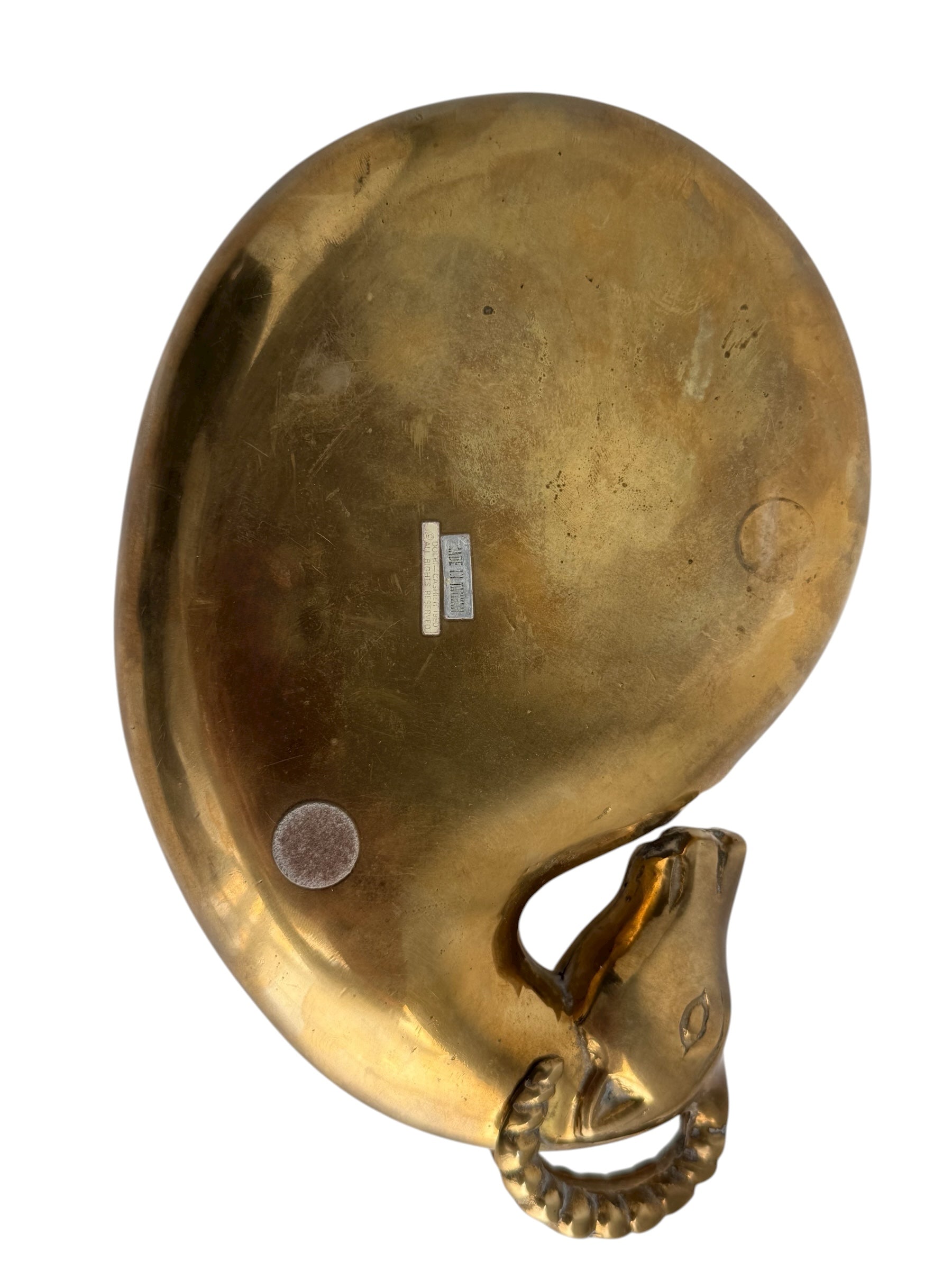 1980 Dolbi Cashier Brass Ram Ashtray/Wishburner– Sculptural Mid-Century Catchall