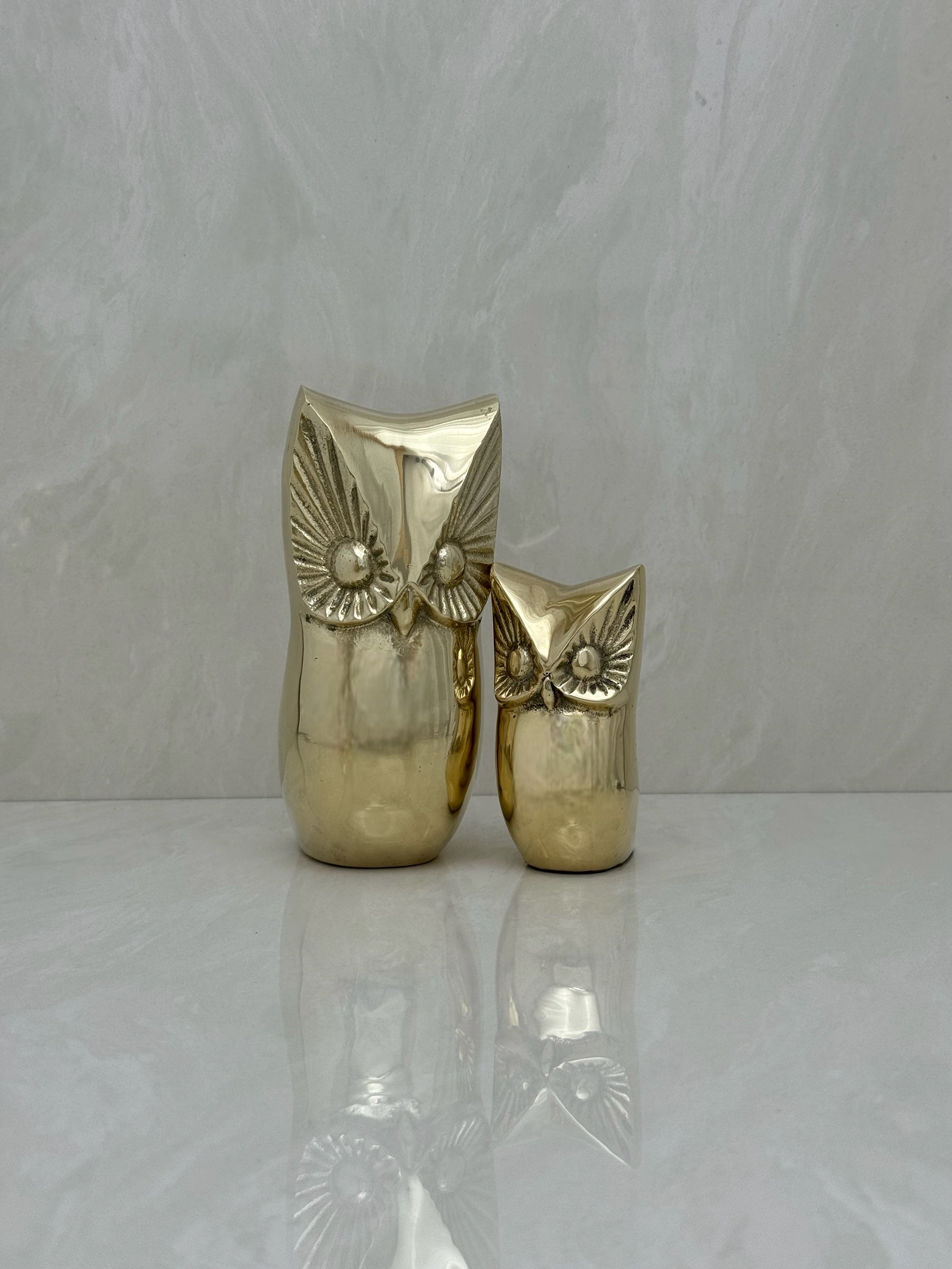 Vintage Brass Owls-Pair