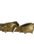 Pair of Vintage Brass Conch Shell Planters