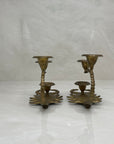 Naturally Aged Vintage Brass Scorpion Candelabras-A Pair