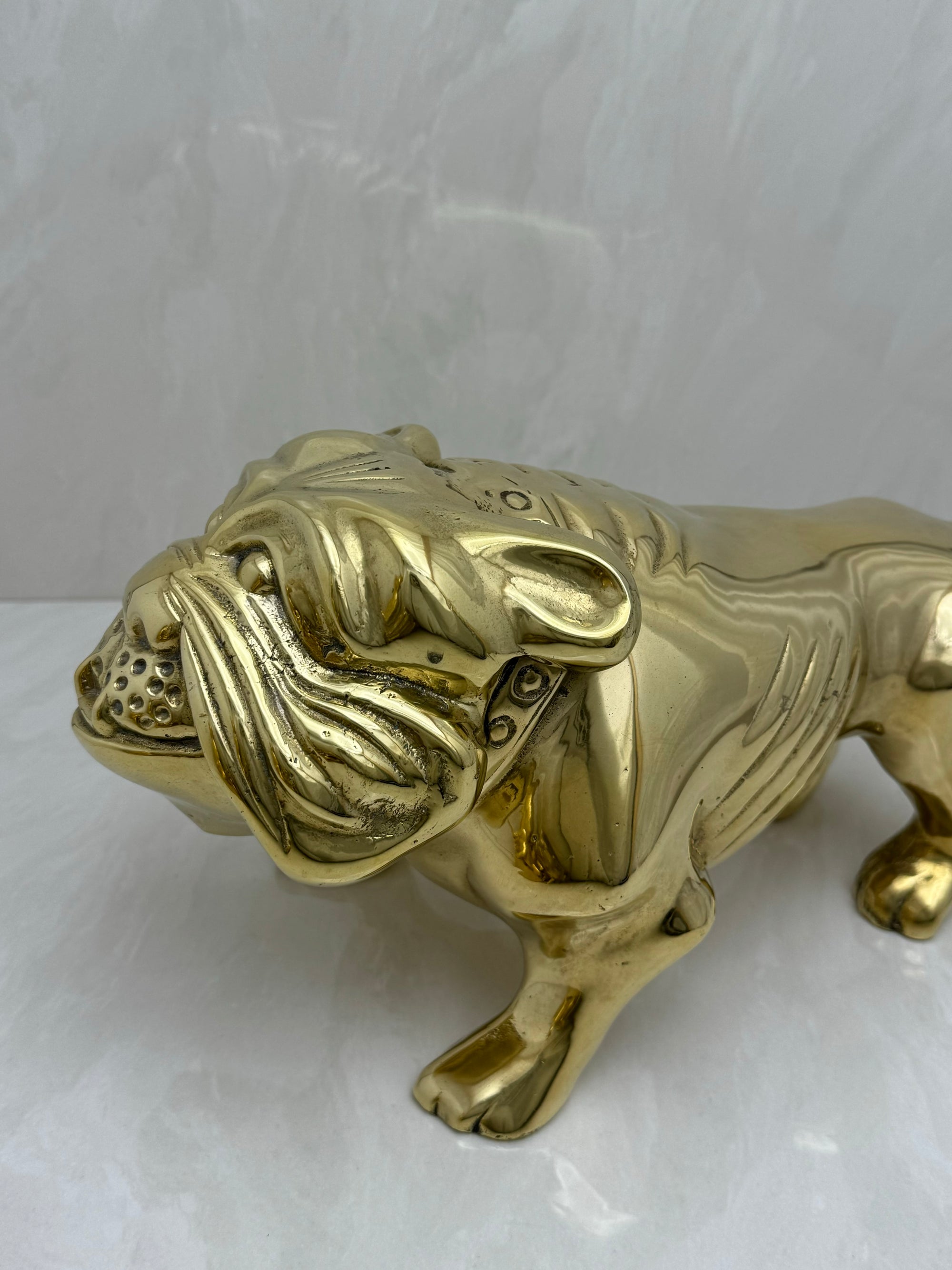 Large Vintage Brass Bulldog