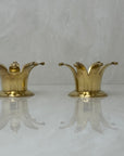 Vintage Brass Crown Candleholders-A Pair