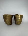 Vintage Brass Nautilus Shell Vessels / Wine Holders / Cachepots