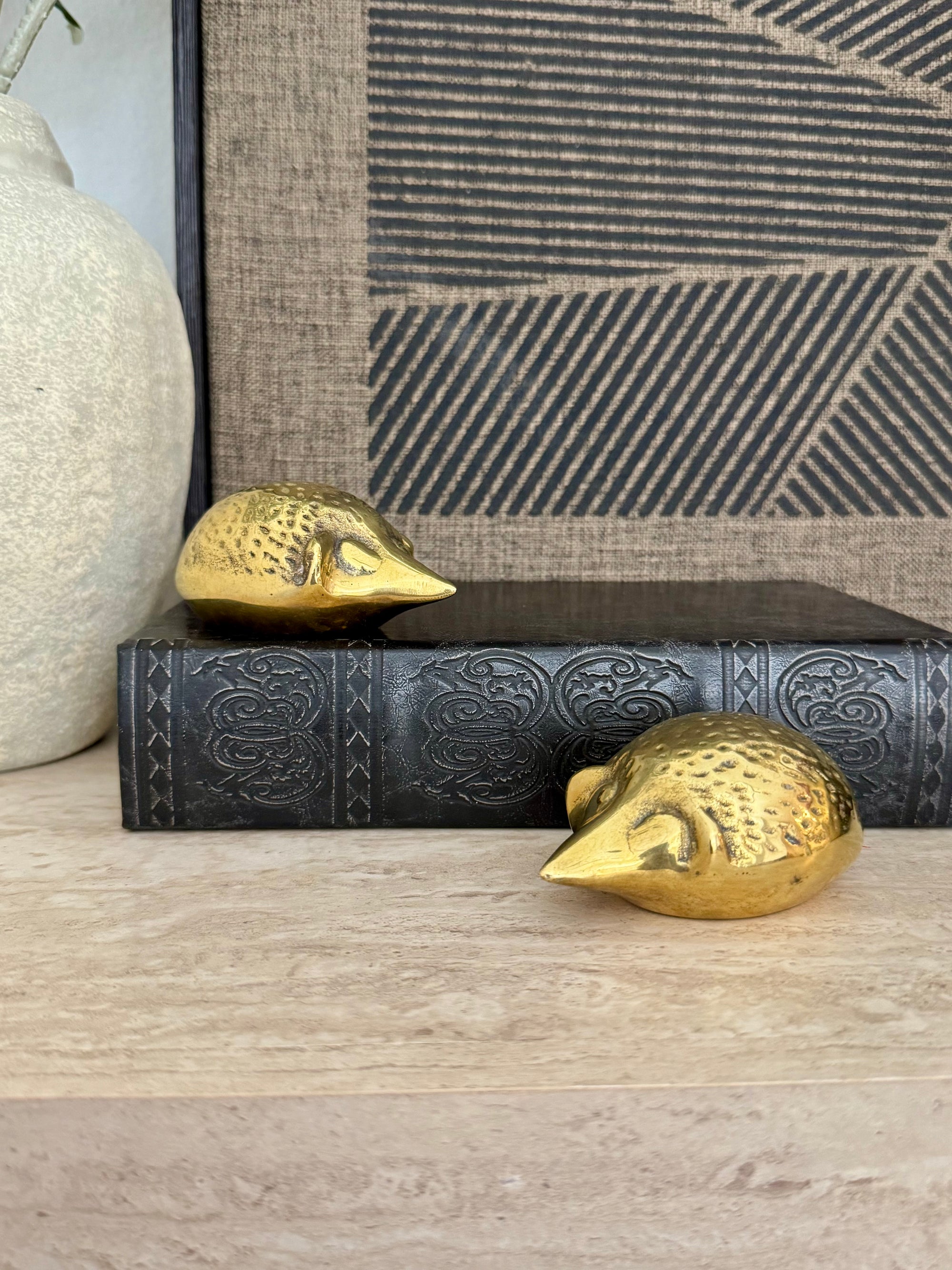 Vintage Brass Hedgehogs-A Pair