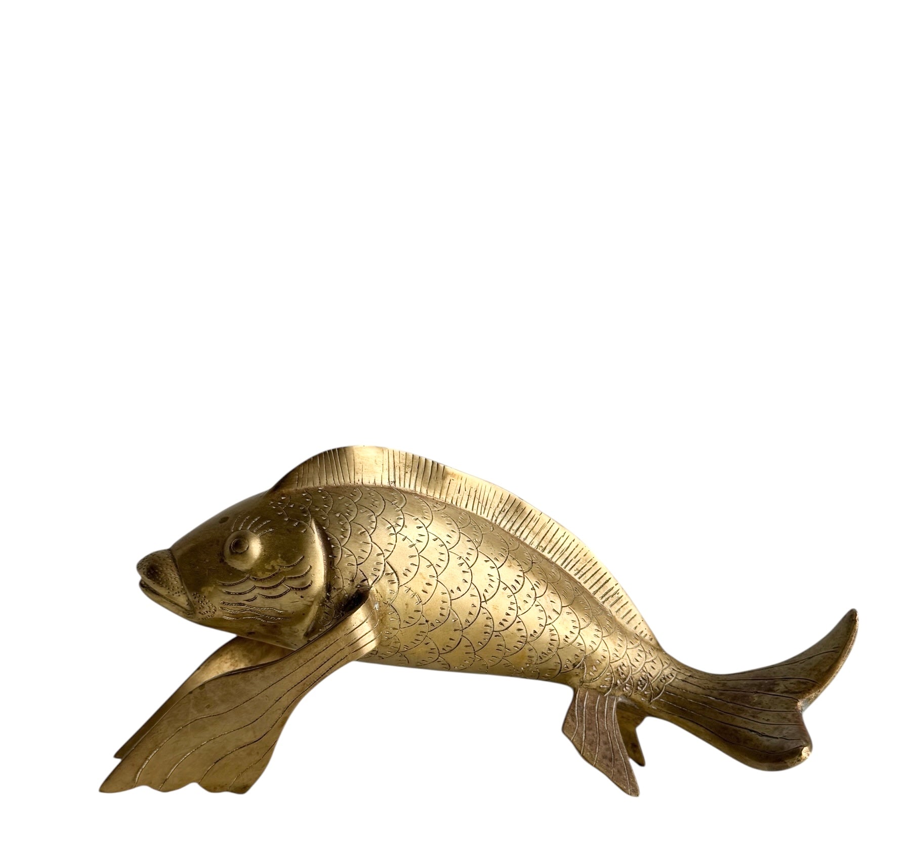 Vintage Brass Koi Fish Sculpture