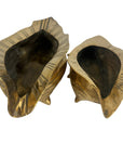 Pair of Vintage Brass Conch Shell Planters