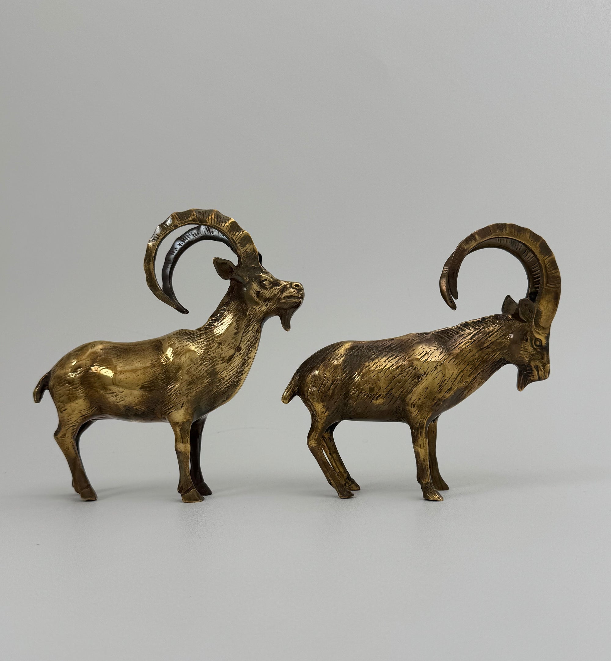 Vintage Brass Ibex Goat Sculptures – Pair-G.O.A.T Wedding Gift for Power Couple