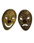 Vintage Brass Comedy & Tragedy Masks – Theater Wall Art, Made in India