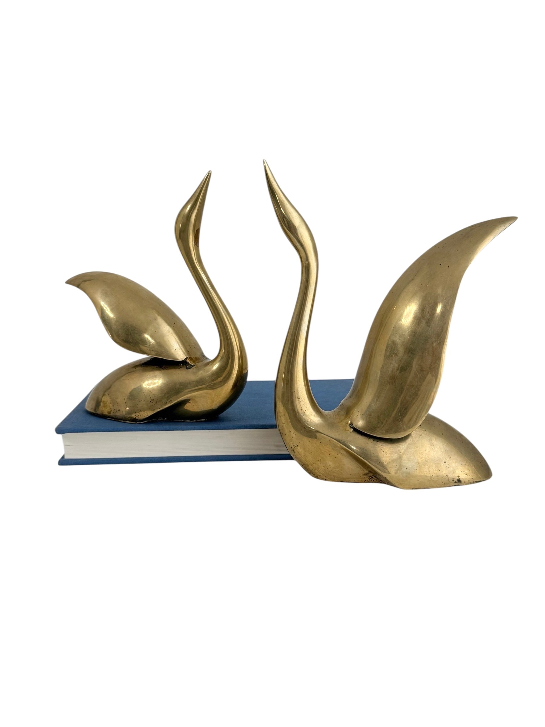 Vintage MCM Brass Swans-A Pair