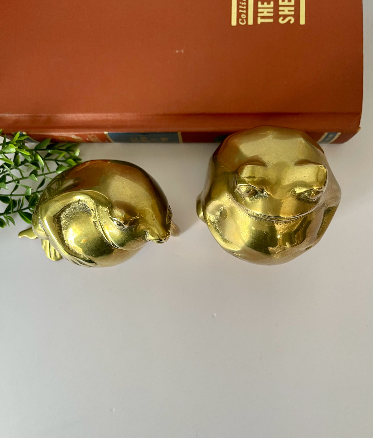 Vintage Brass Big Belly Retro Frogs- A Pair