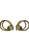 Vintage Brass Rams with Curled Horns-A Pair