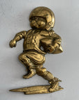 Vintage Brass Football Players Wall Hangings- A Set of Three by Gatco