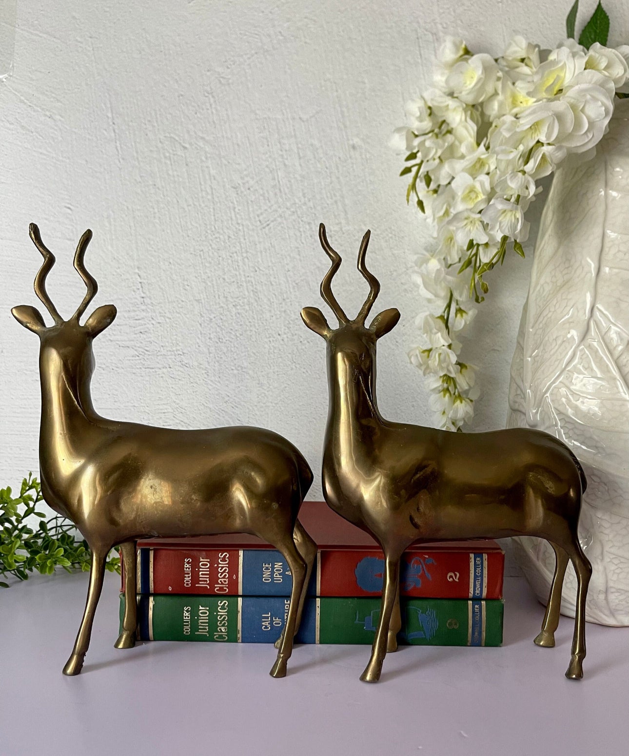 Vintage Brass Antelopes- A Pair